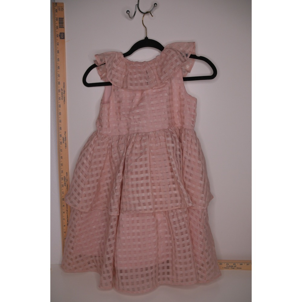 Hanna Andersson Pink Plaid Tiered Ruffle Collar Dress Size‎ 8 - Picture 3 of 3